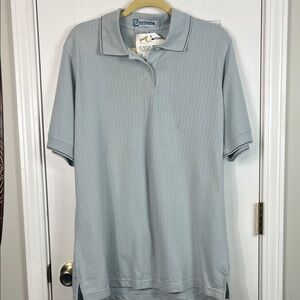 NWT Extreme ladies ladder stitch golf polo shirt XL. Ice blue short sleeved.